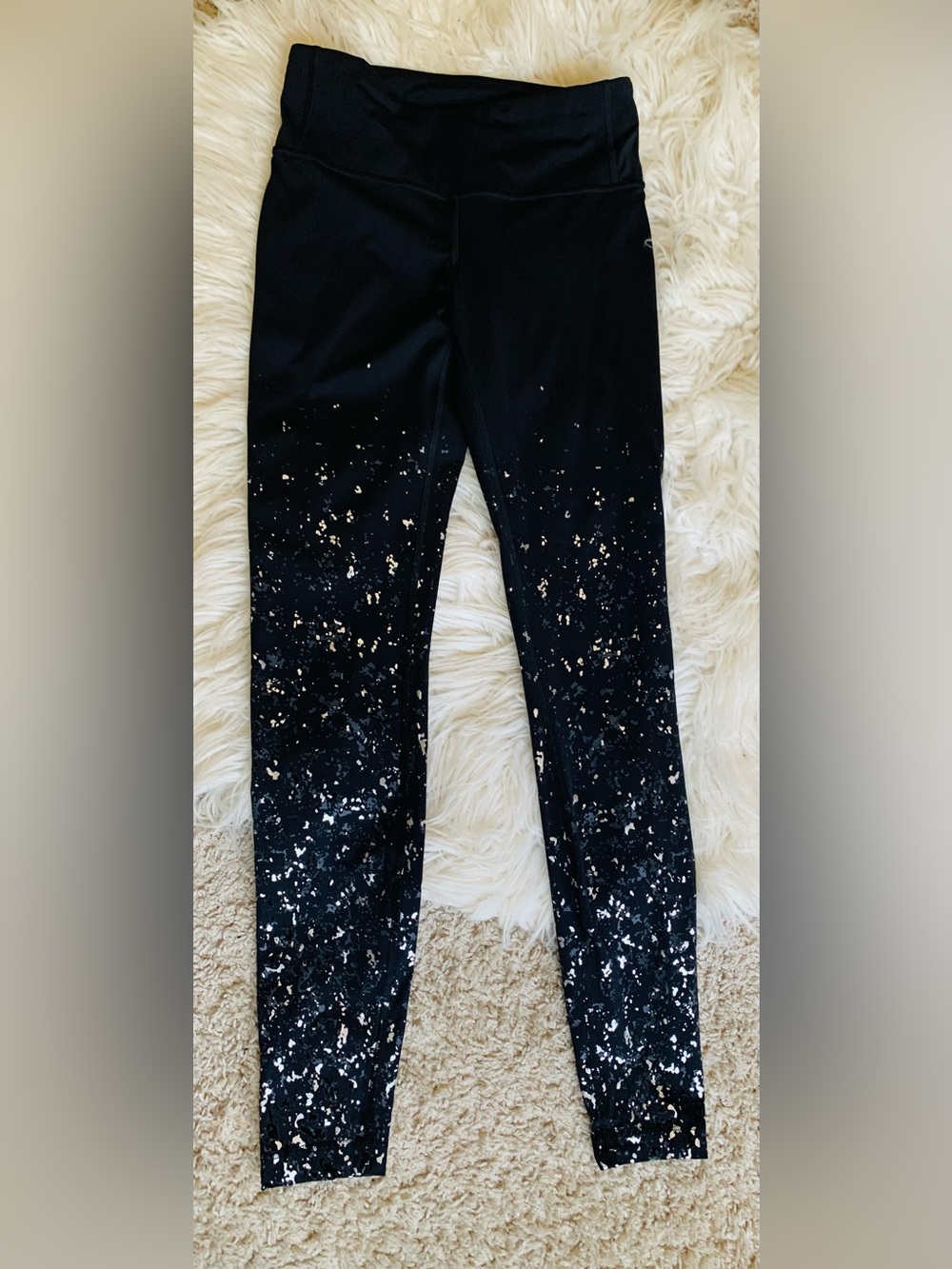 Lululemon Speed Wunder Tight 28" Speckle Shine Black Deep Coal Silver Size 6